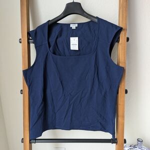 NWT J.Crew Women's Elegant Navy Sleeveless Top - Size XXL